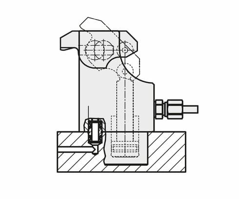 Brida de sujeción desplazable articulada B 1.8242 ejecución compacta