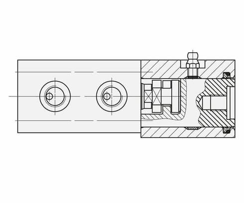 Kolbenstange mit Innengewinde und Druckschraube mit Kupplungszapfen Piston rod with interior thread and contact bolts with coupling pins