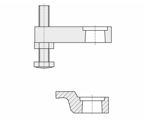 Brazo de sujeción con tornillo de presión | Brazo de sujeción corto con manivela